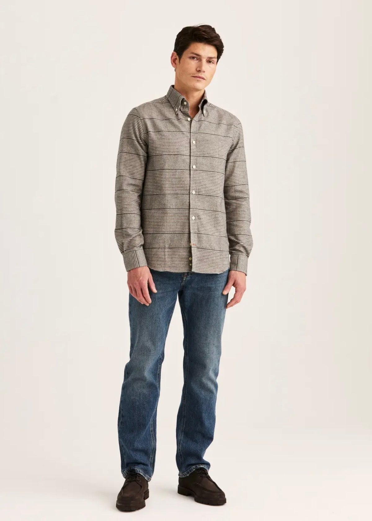Soft Lama Check Shirt Camel