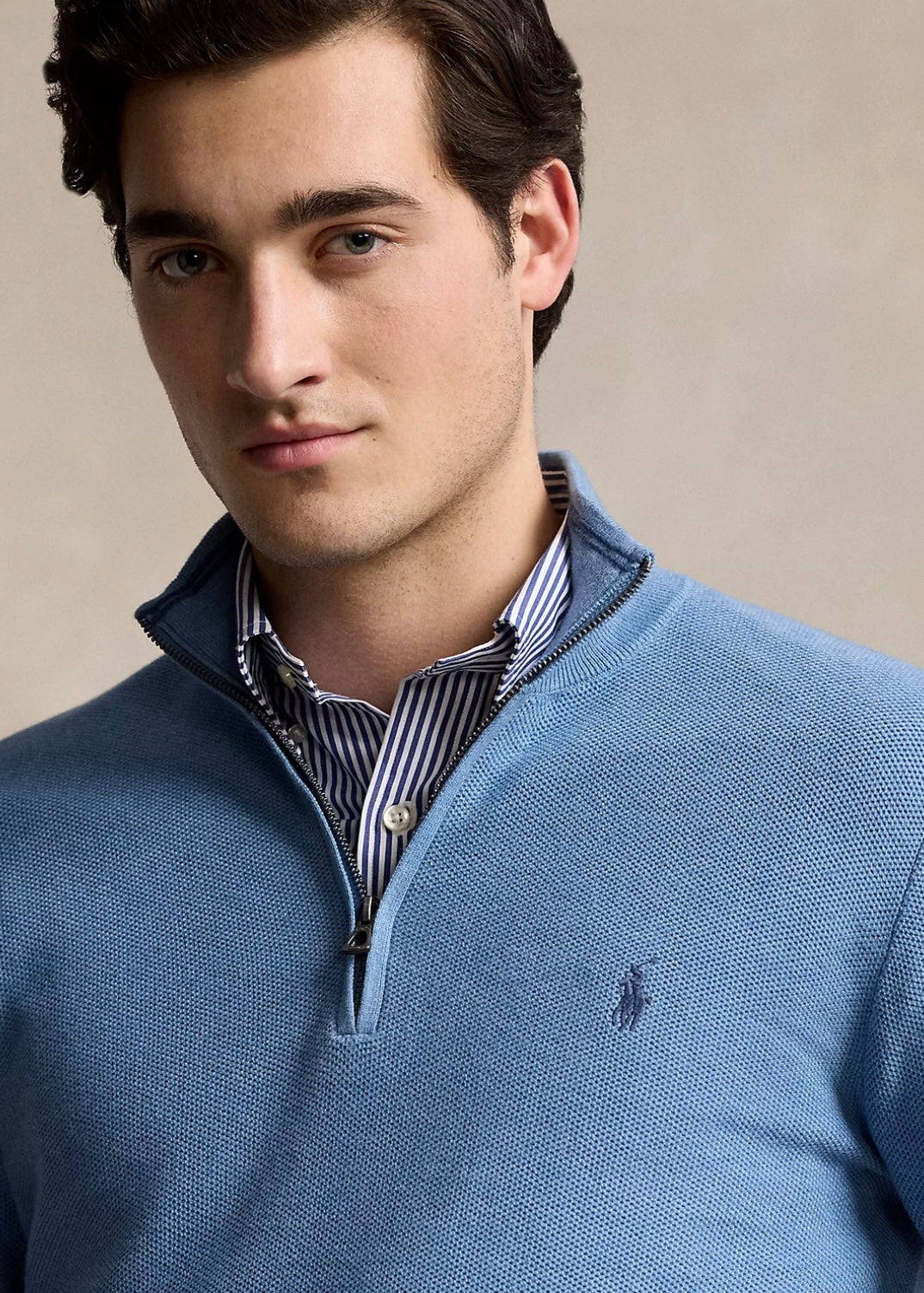 Polo Ralph Lauren Cotton Zip - Lake Heather