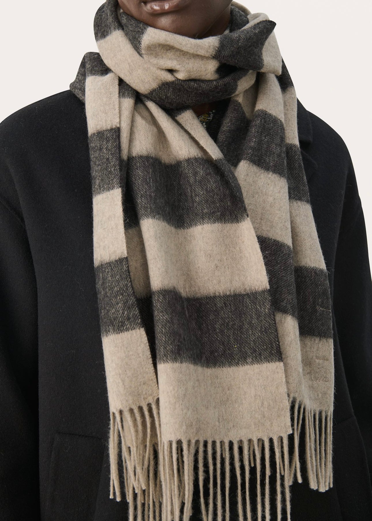 Part Two Kitha scarf - Black Stripe