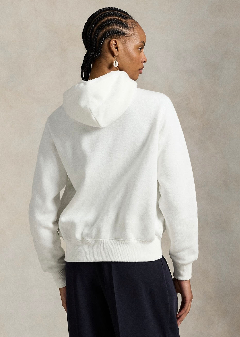 Fleece Full Zip Hoodie White