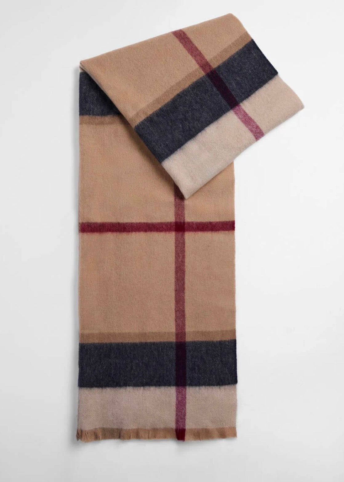Rosefield Tartan Scarf Beige