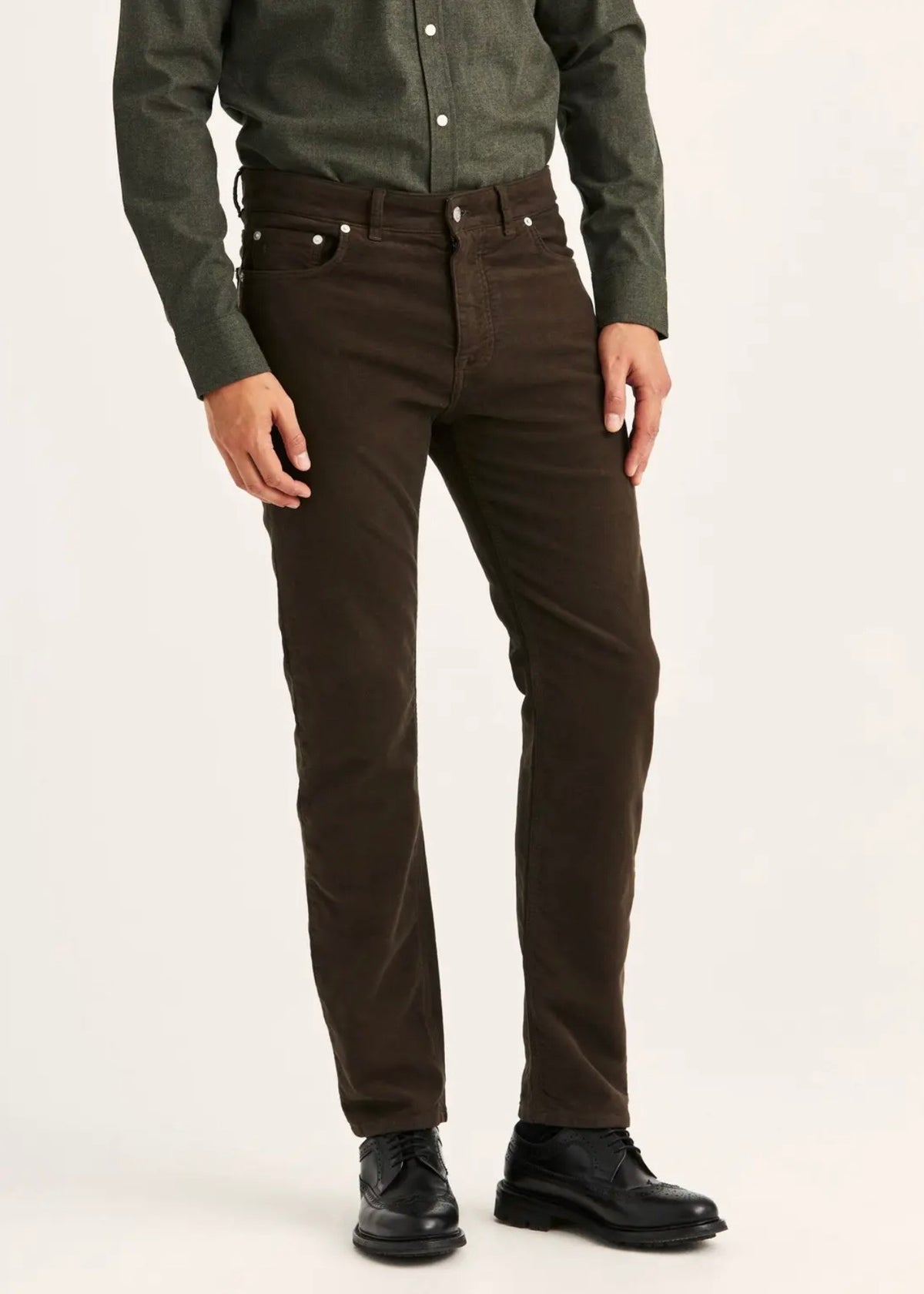 James Winter Twill 5-Pocket Brown