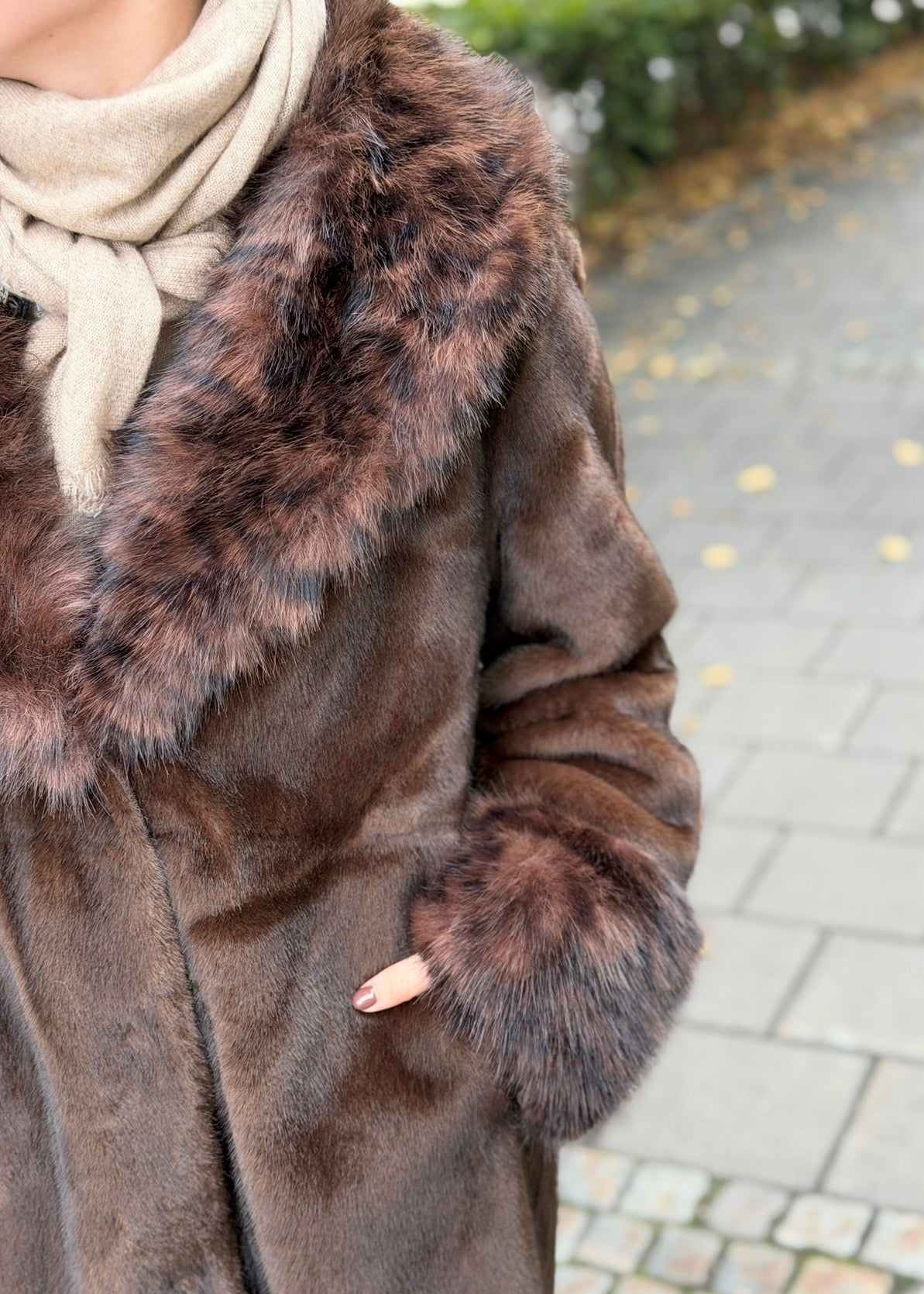 London Fuskepels Jakke Minkbrun/Leo