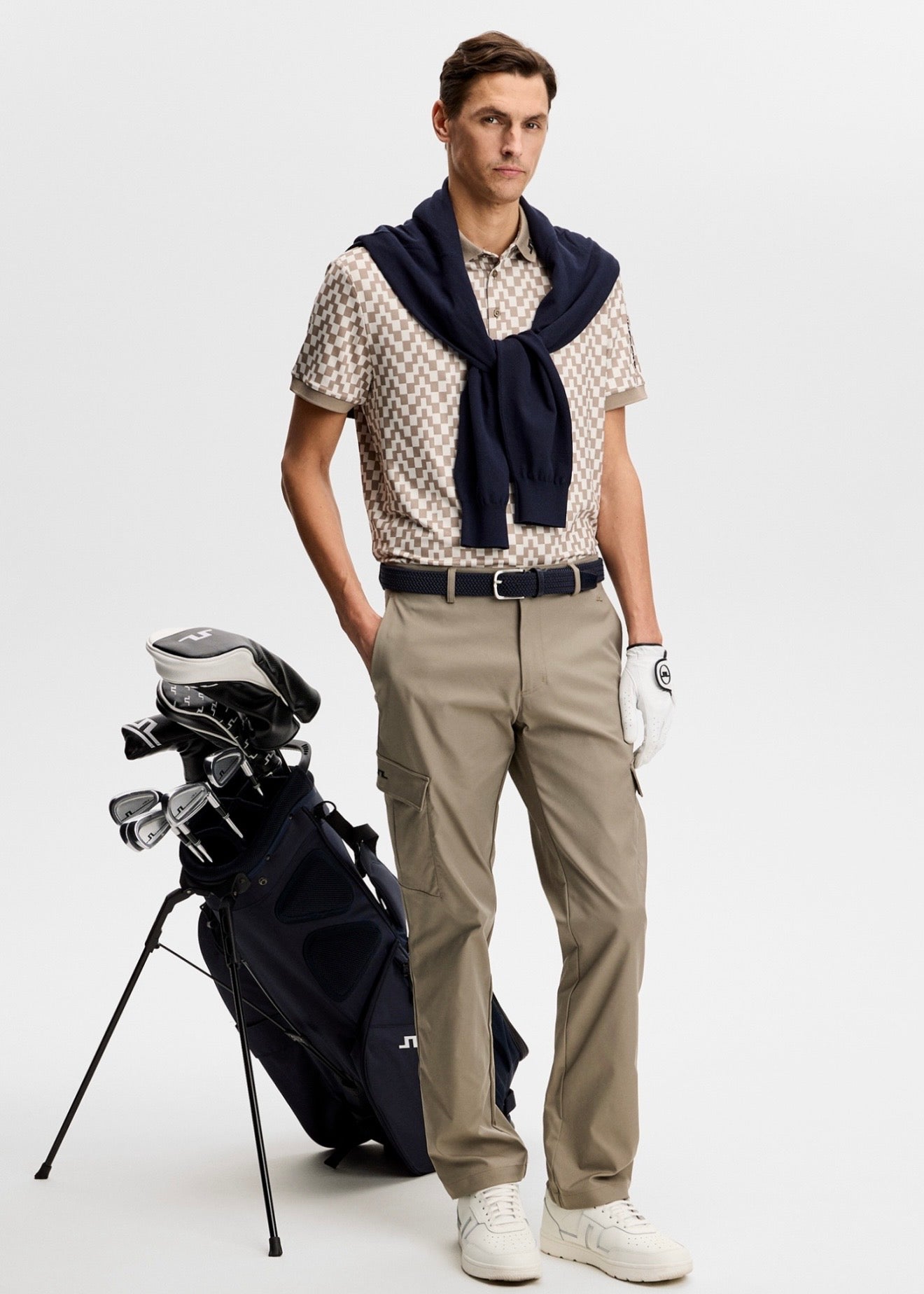 Tour Tech Print Polo Brindle Stack