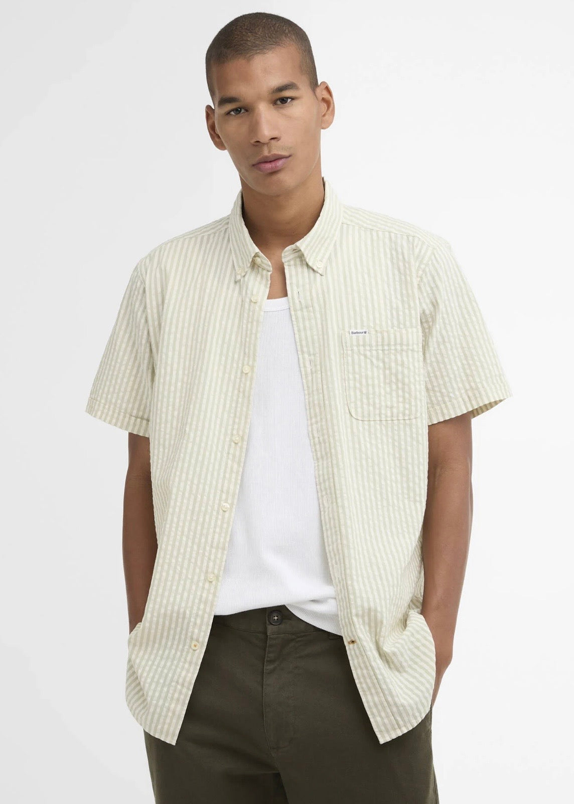 Cresswell Seersucker Shirt Sea Green