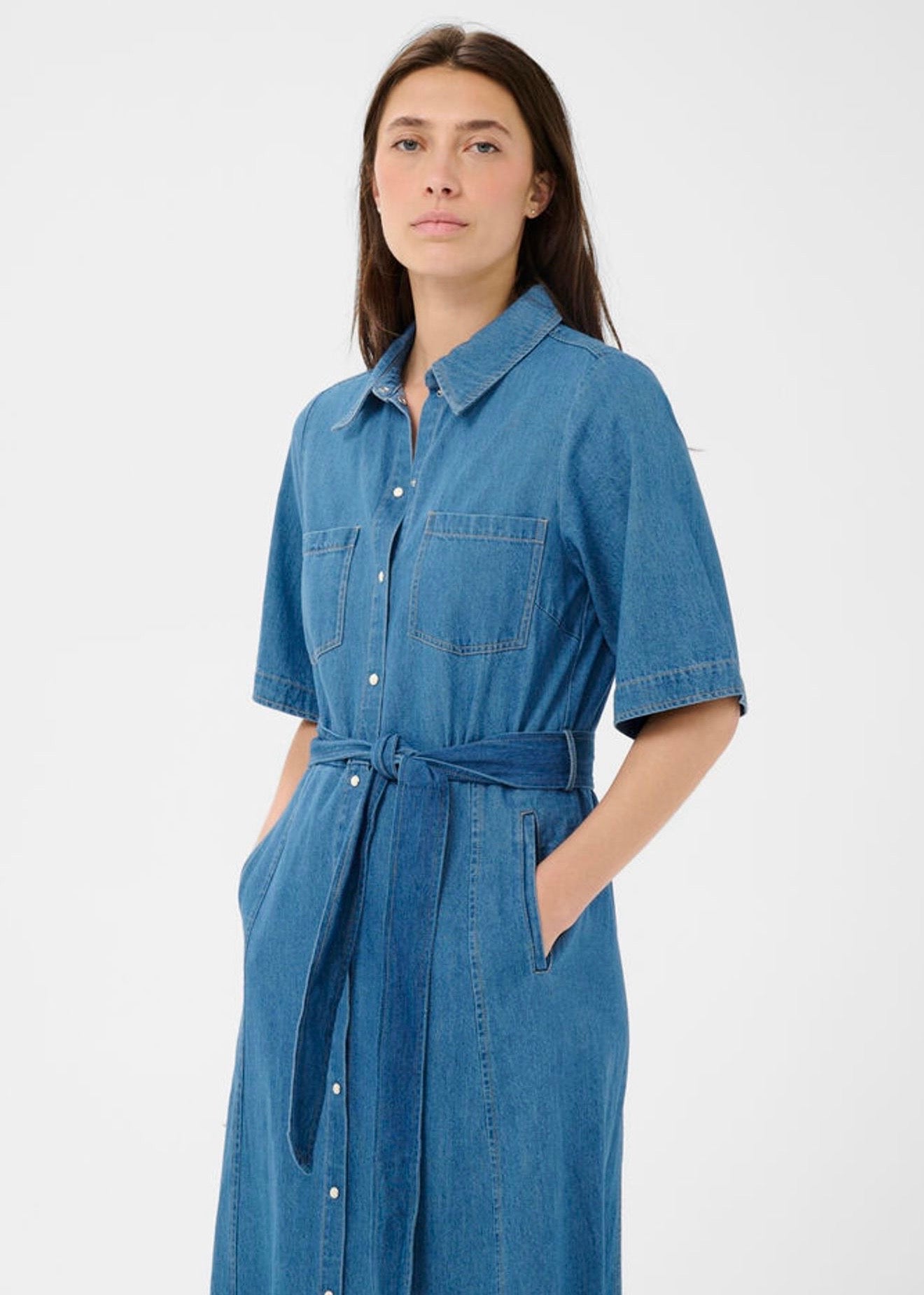 Ama Dress Medium Blue Denim
