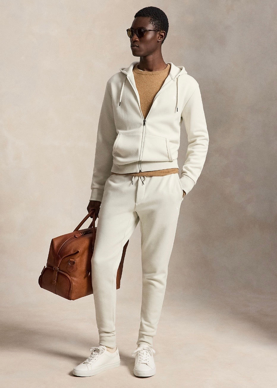 Double Knit Full Zip Hoodie Stone Pebble