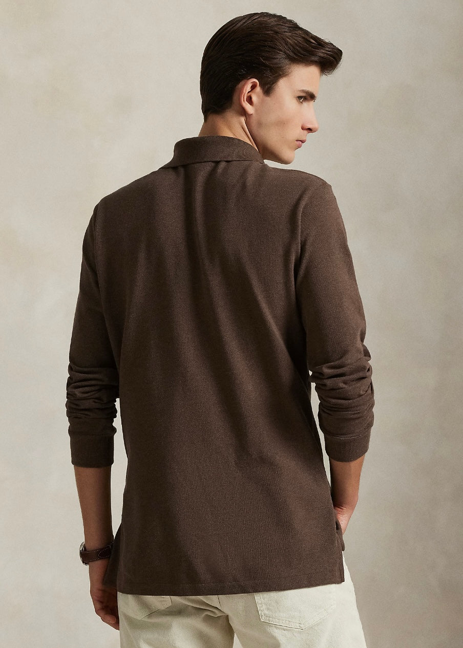 Mesh Polo shirt Nutmeg Brown