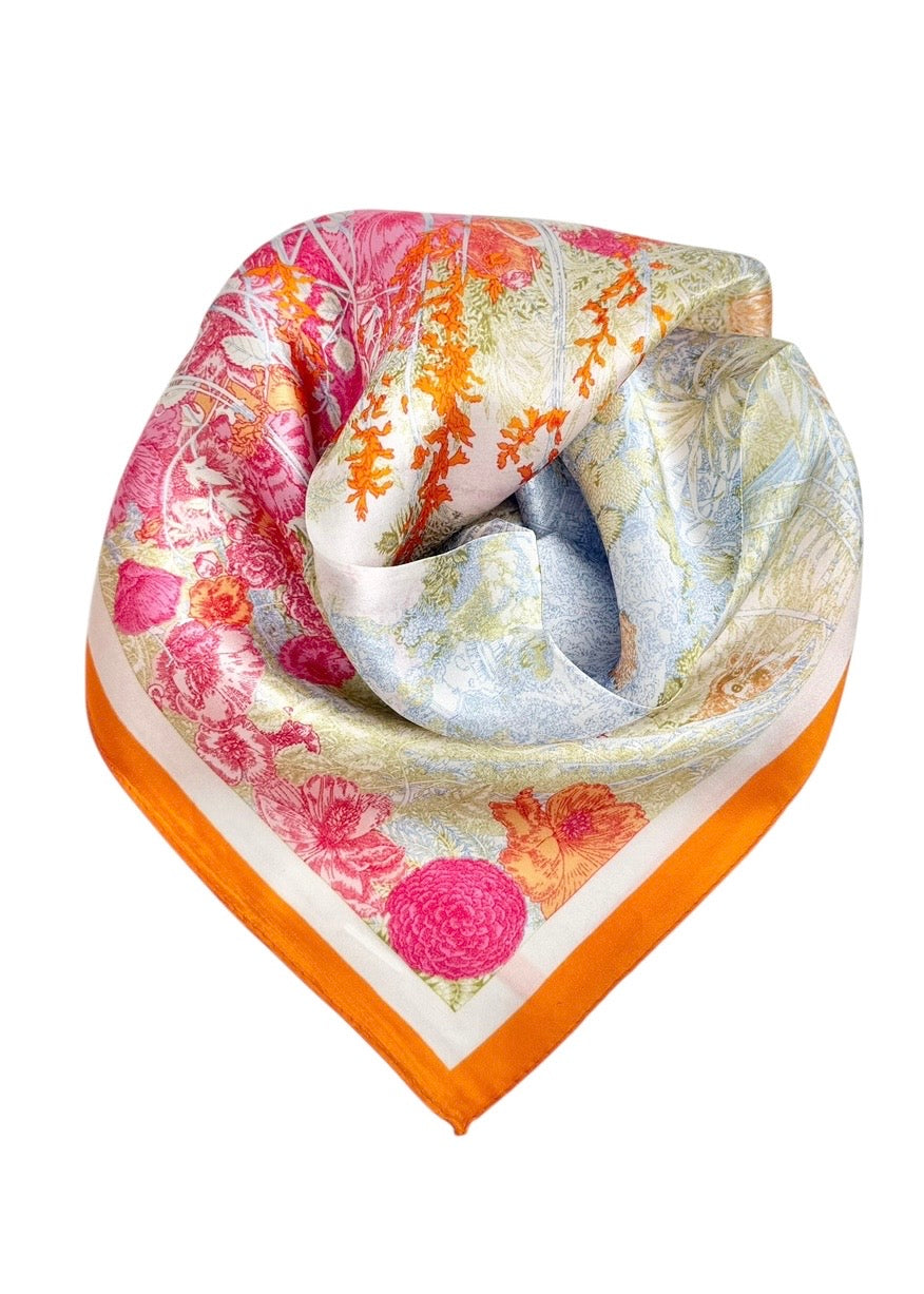 Silk Scarf Orange Multi
