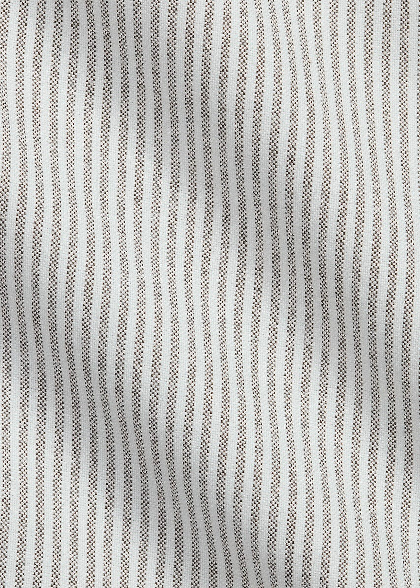 Custom Fit Striped Oxford shirt Pale Russet