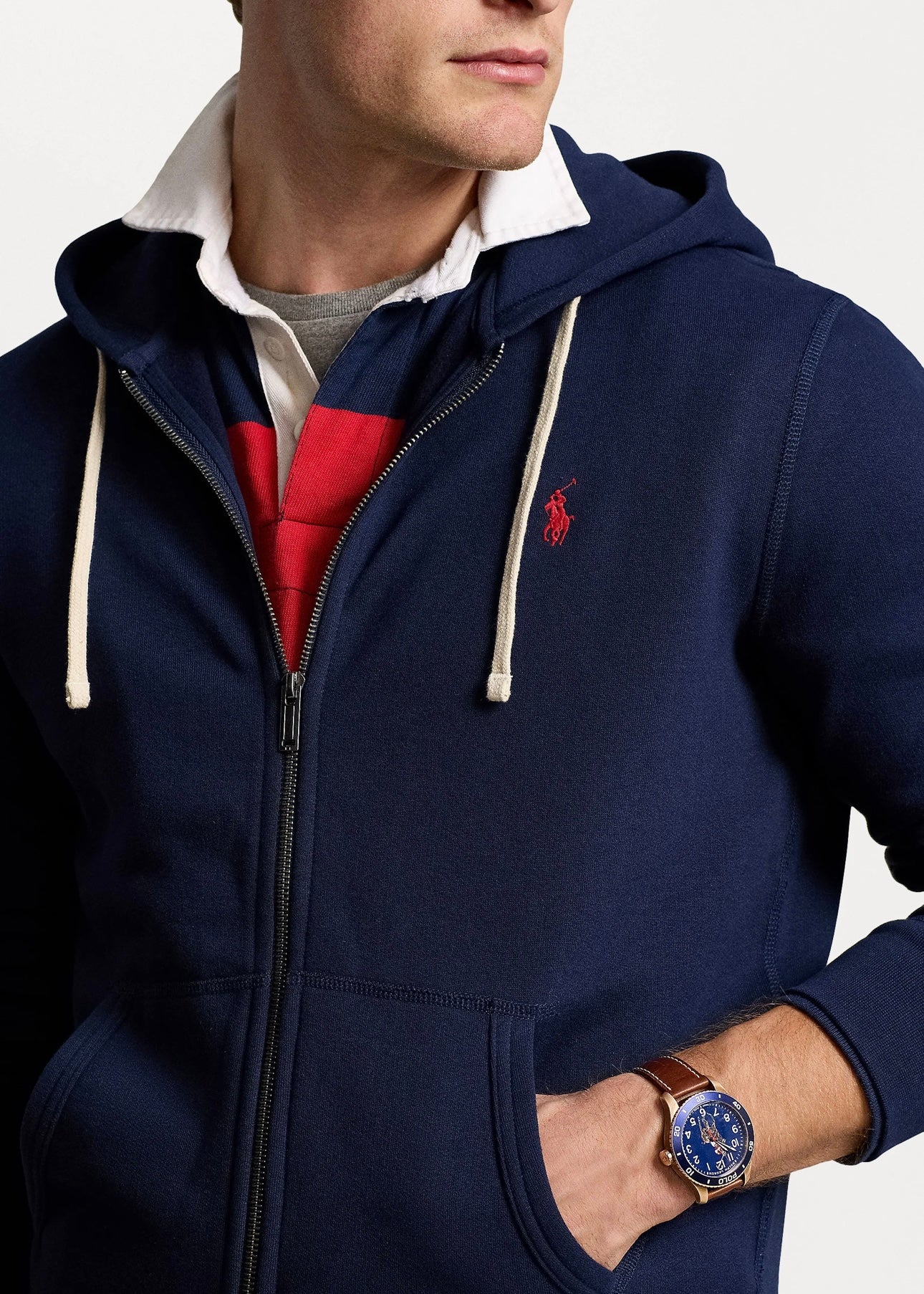 Polo Ralph Lauren College Zip Hoodie - Cruise Navy