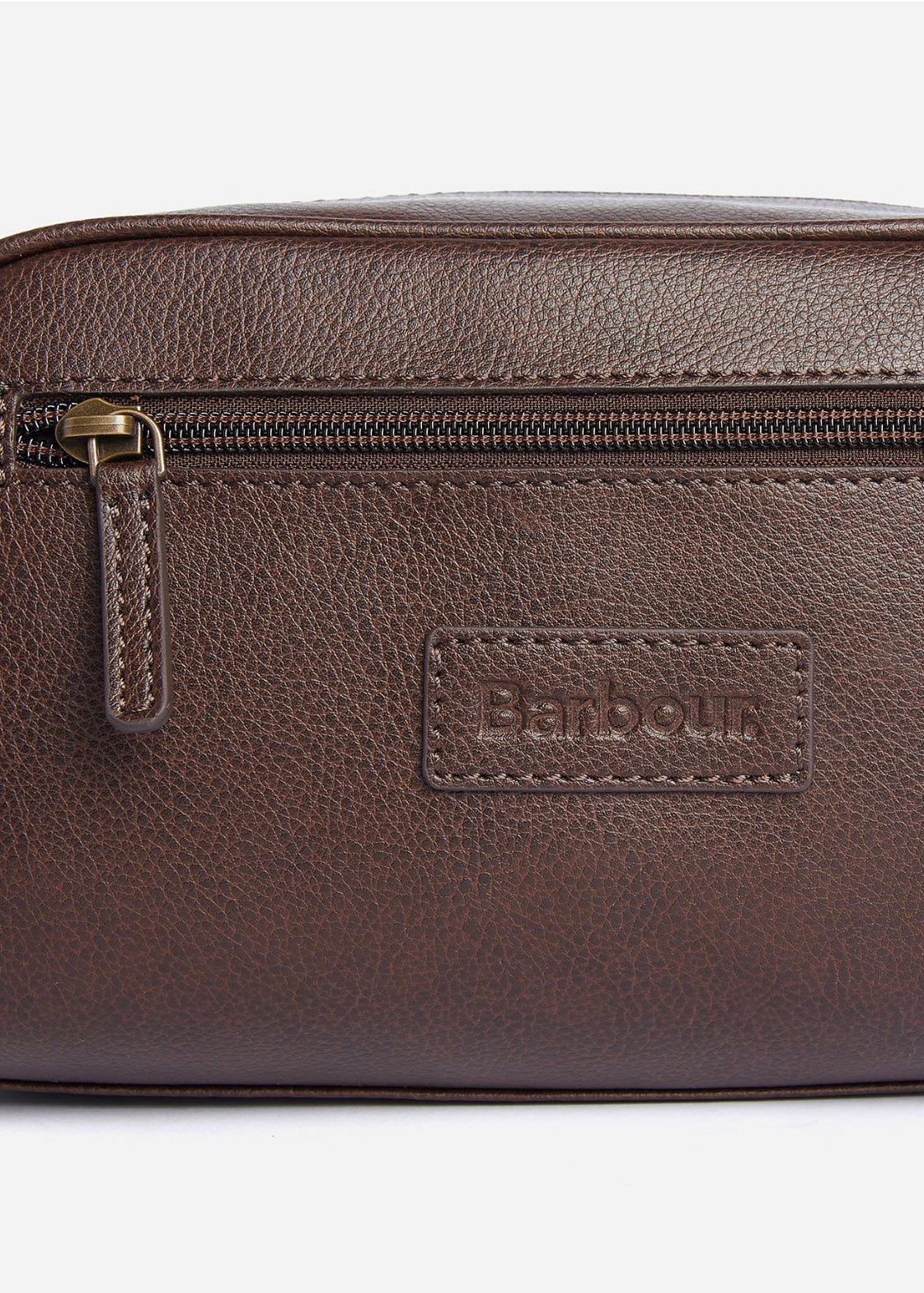 Leather Washbag Brown