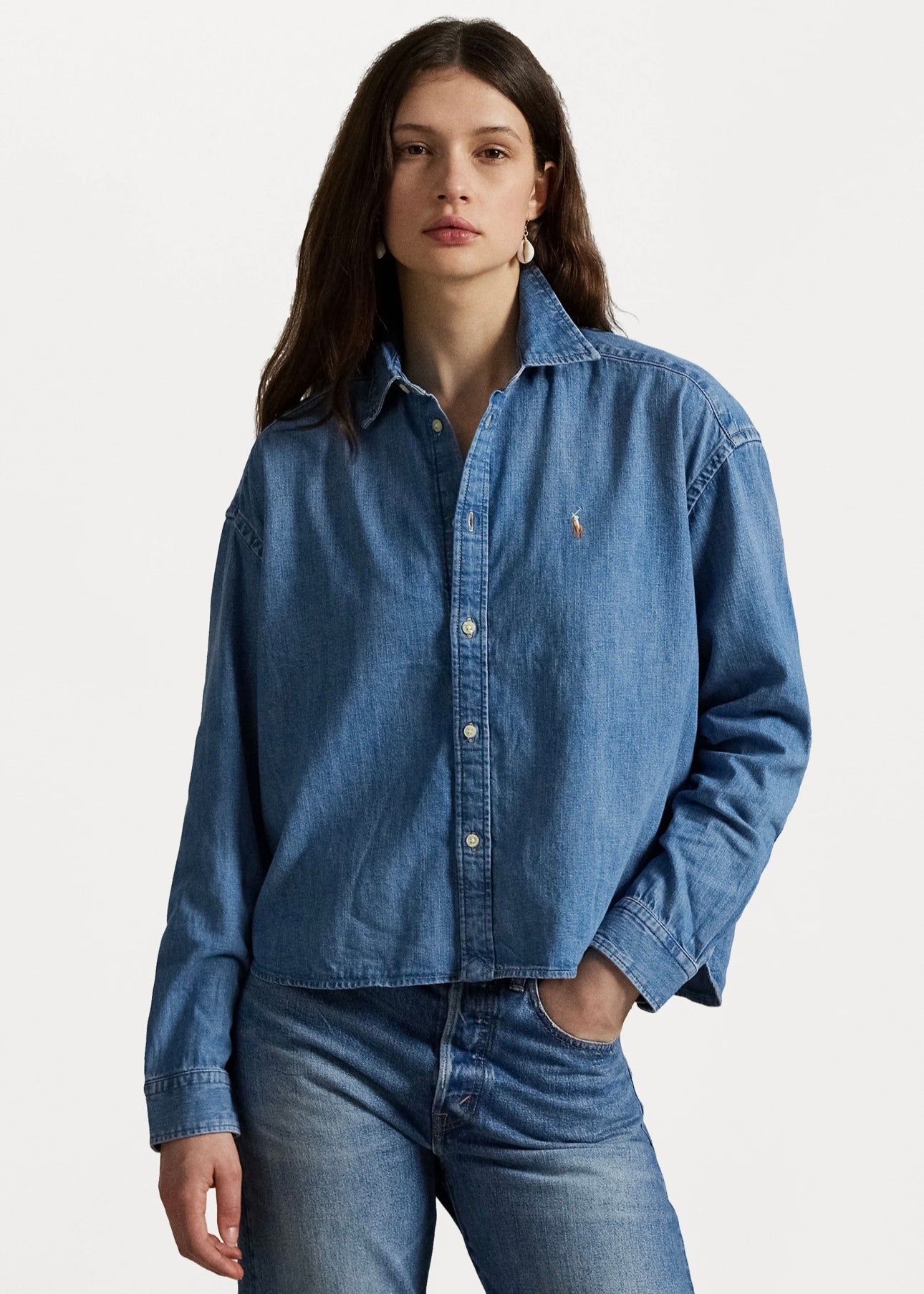 Boxy Denim shirt Zaia Wash