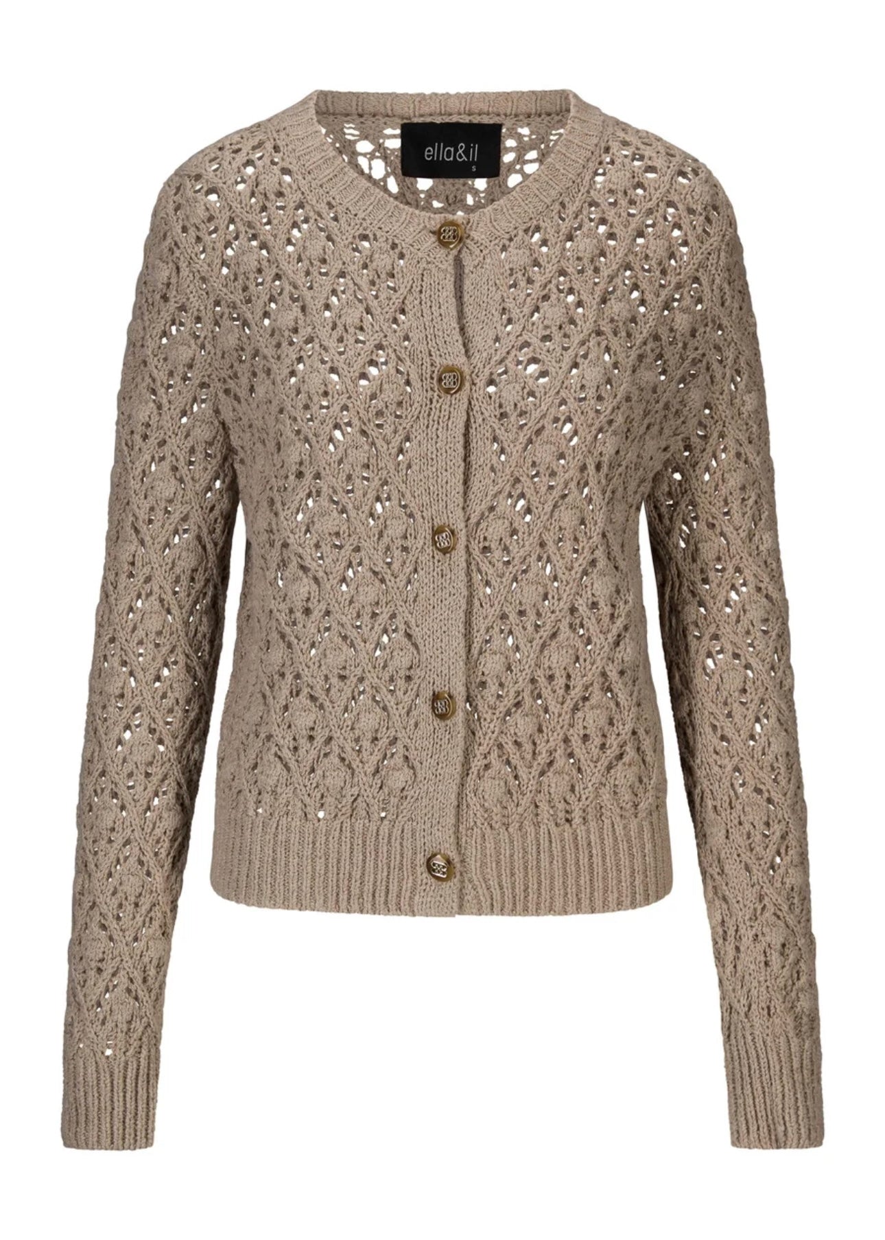 Ella&il Rio Cotton cardigan - Chickpea Beige
