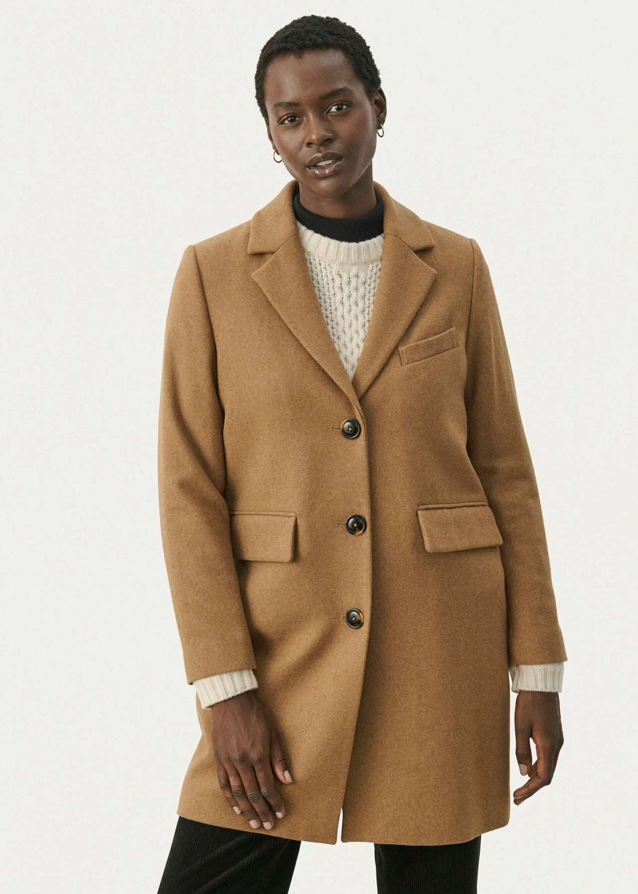 Part Two Leanette coat - Dark Camel Melange