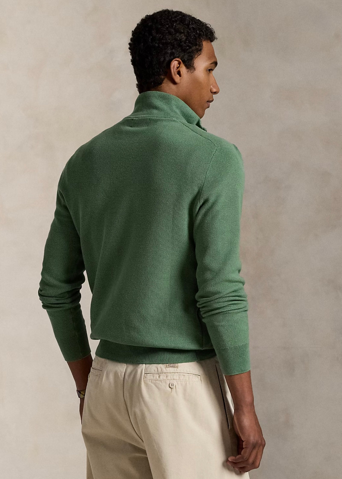 Mesh Knit Quarter Zip Fatigue