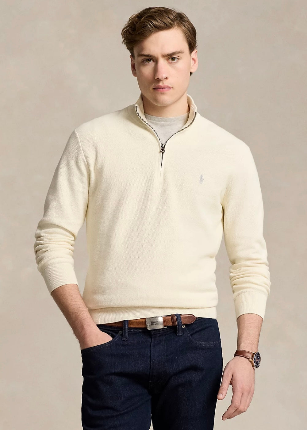 Polo Ralph Lauren Cotton Zip - Herbal Milk