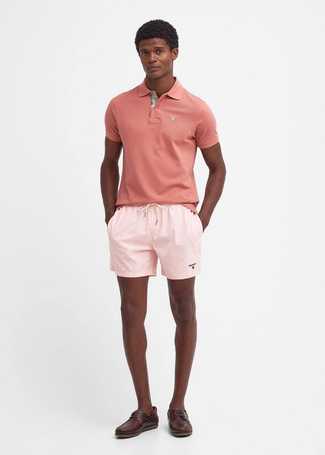 Tartan Polo Pique Pink Clay