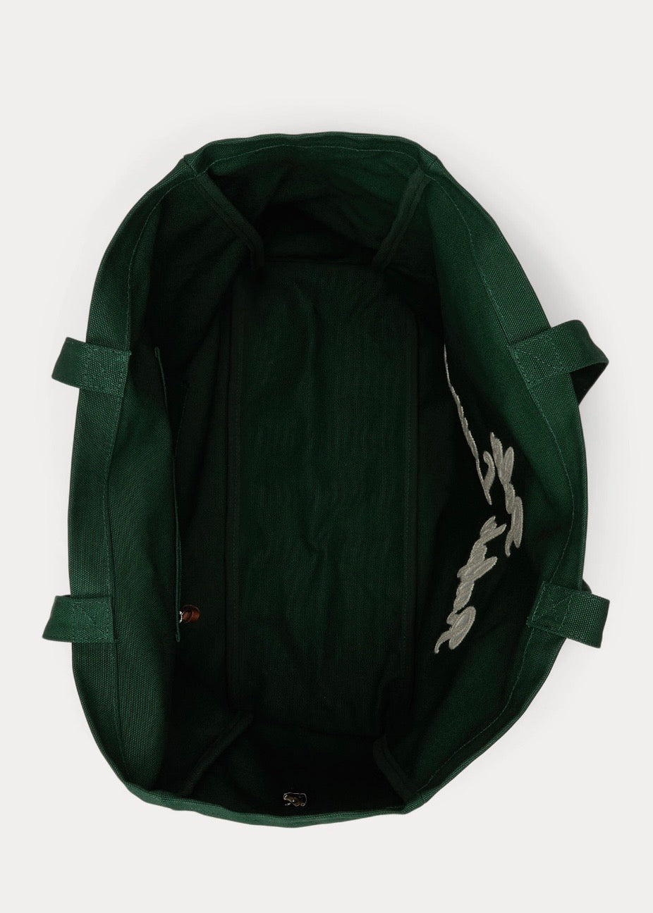 Embroidered Canvas Tote Vintage Pine