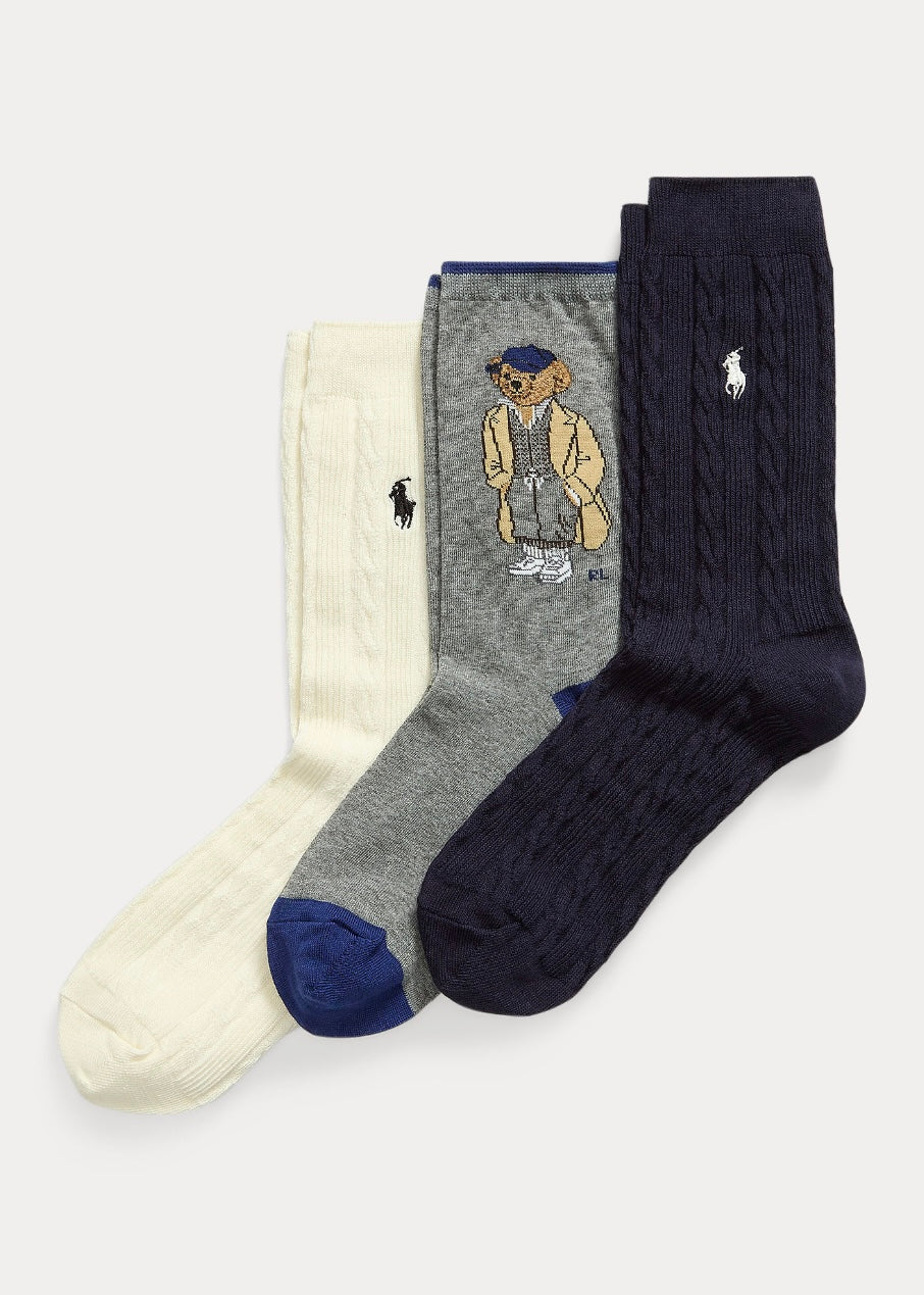 Bear Crew sock 3-pack Navy/Grey/Ivory