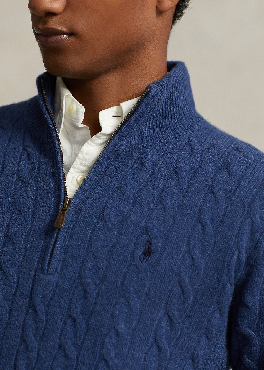 Cable Knit Sweater Rustic Navy Heather