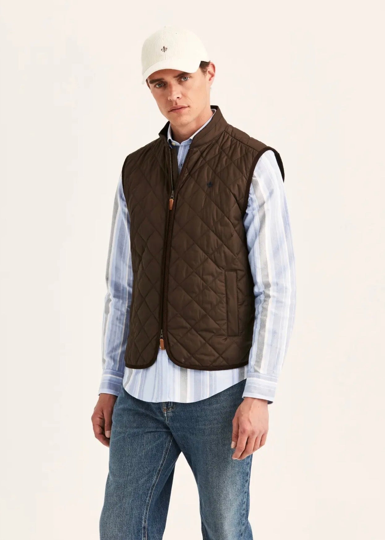 Teddy Quilted Vest Brown