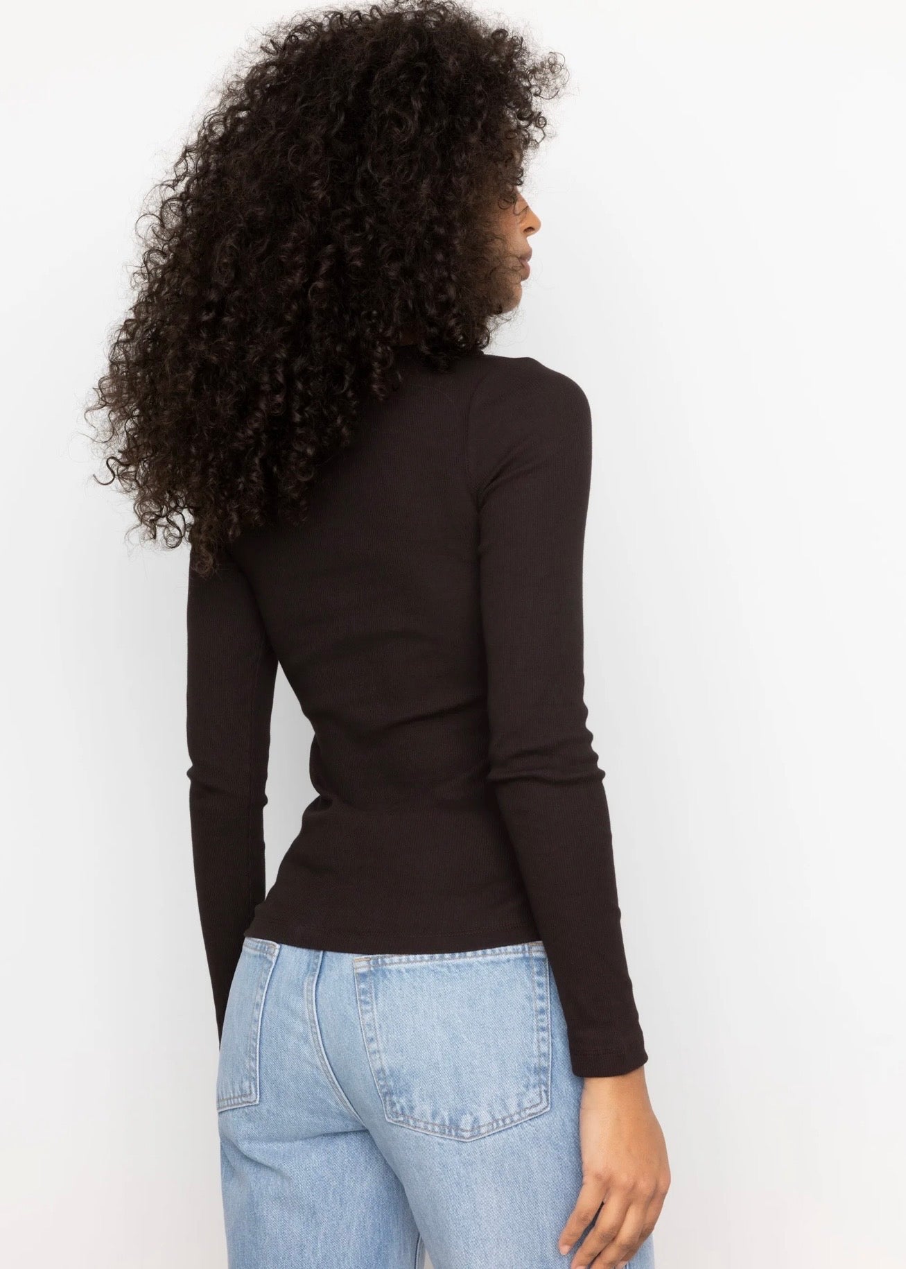 Petronella Rib Boatneck Dark Brown