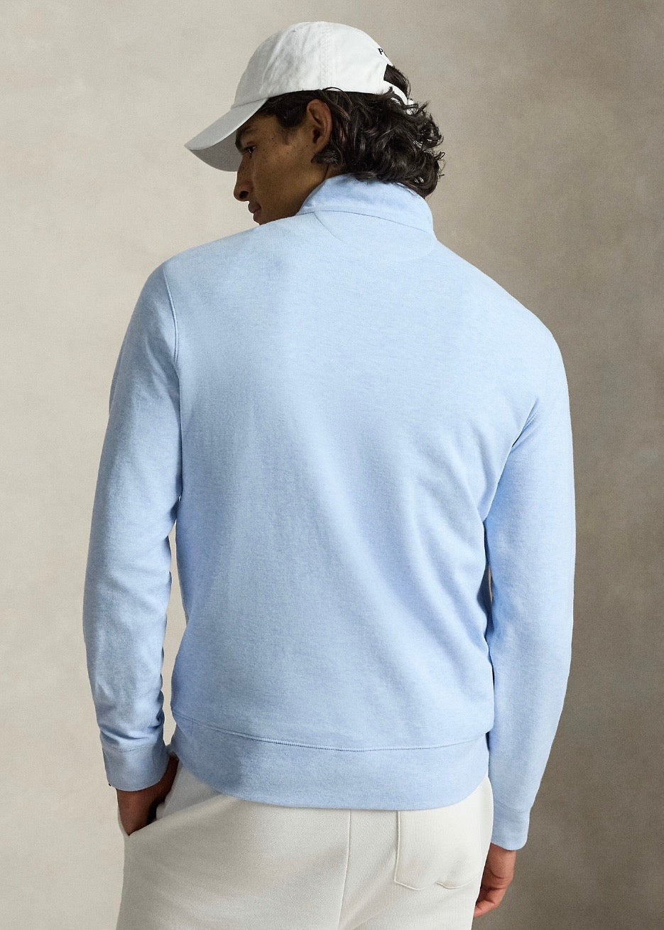 Jersey Quarter Zip Office Blue