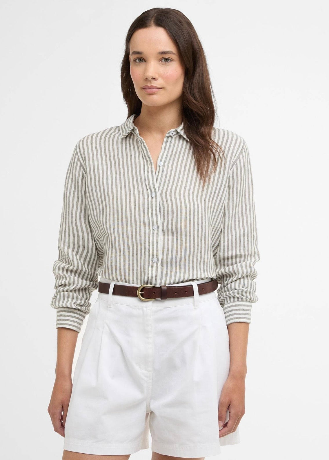 Marine Shirt Dusky Khaki Stripe