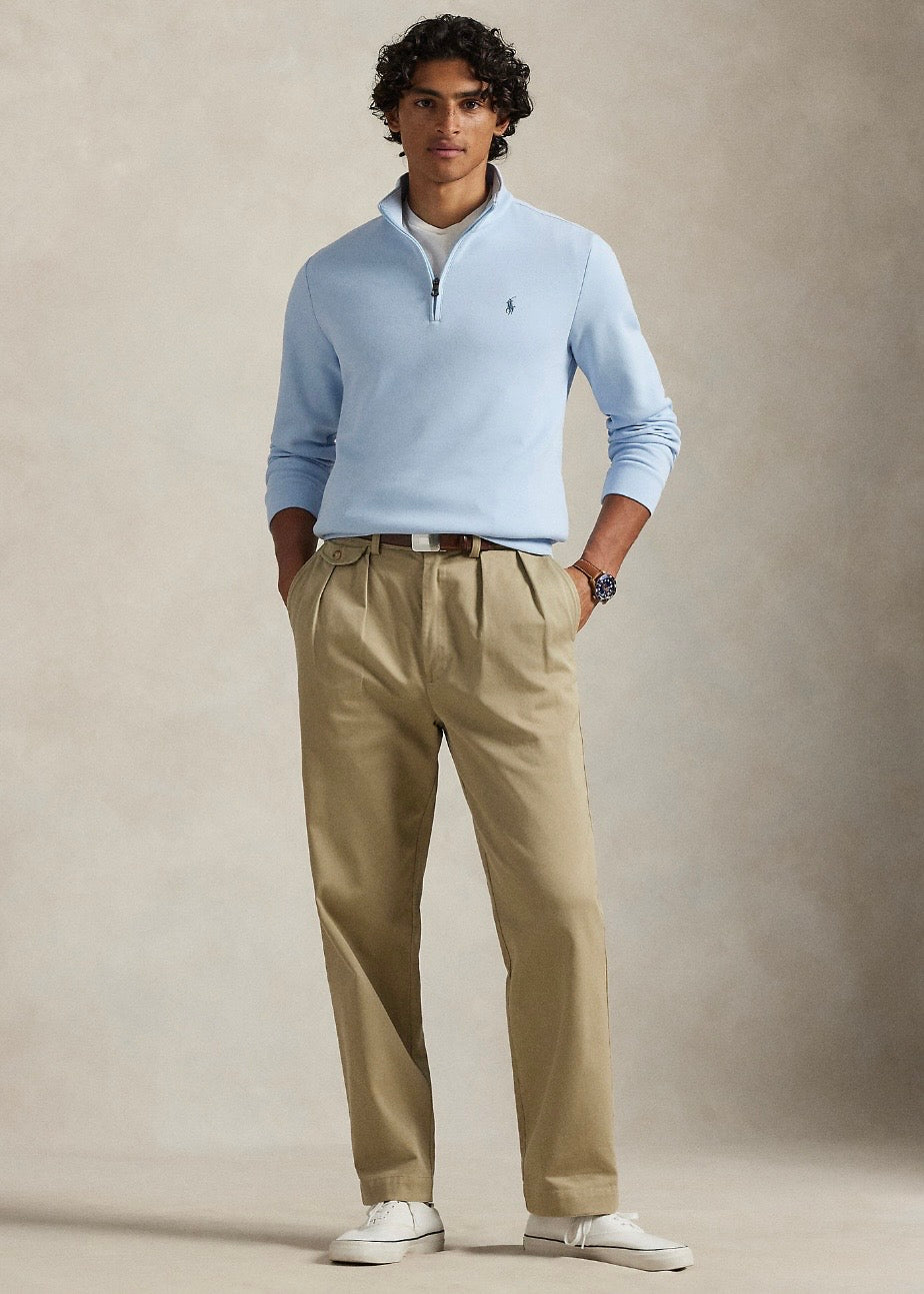 Double Knit Mockneck Southport Blue