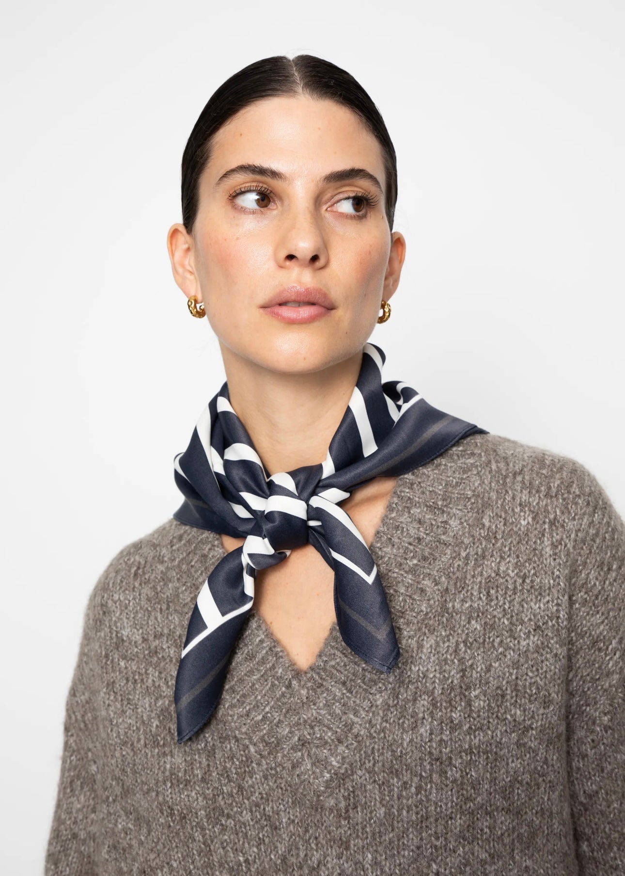 Camilla Pihl Alma scarf - Navy Stripe