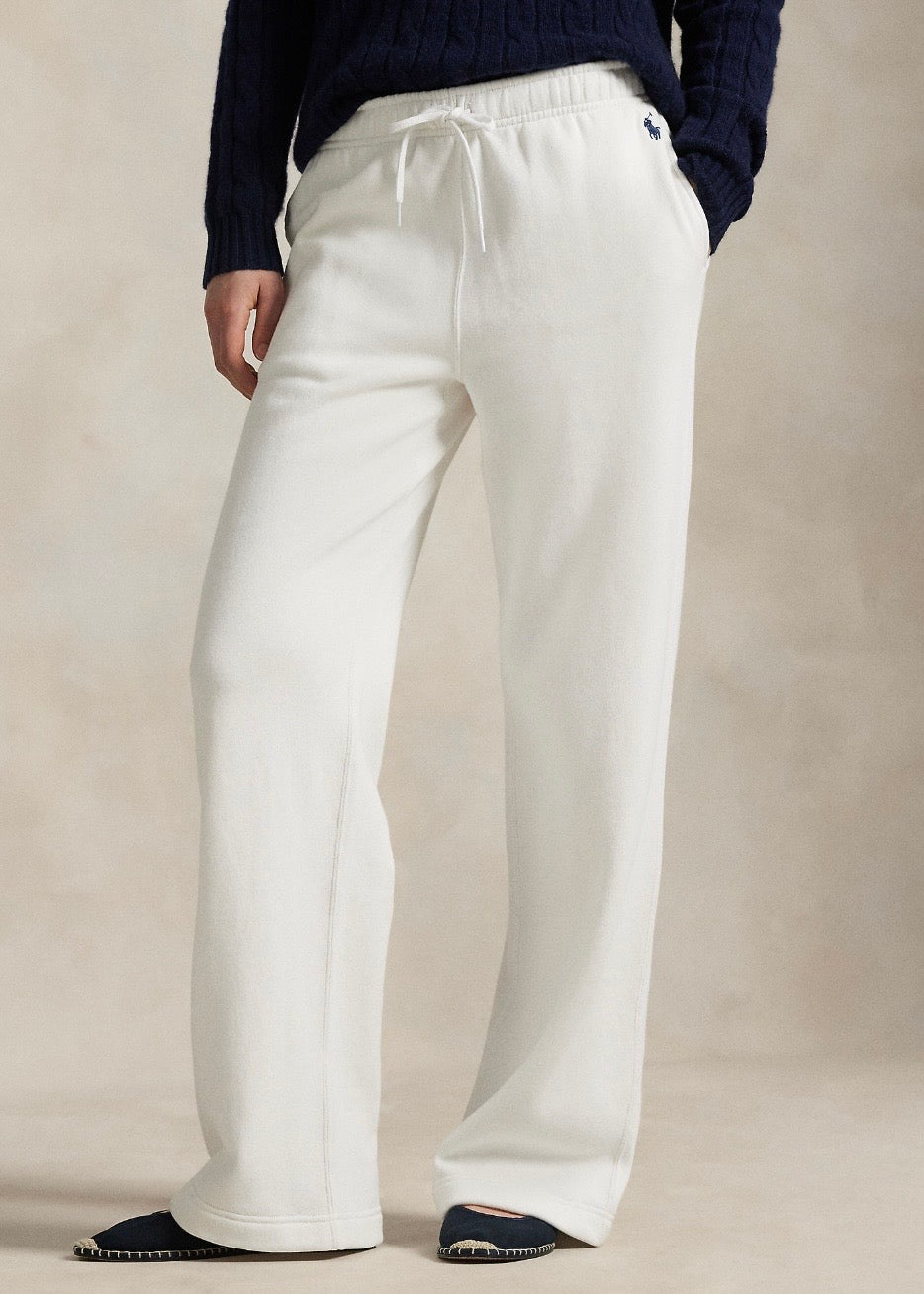 Fleece Wide Sweatpants White