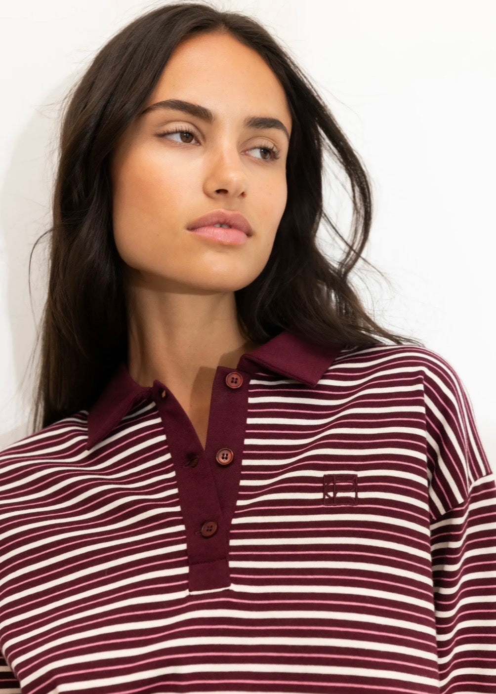 Elmer Polo Shirt Deep Plum Stripe
