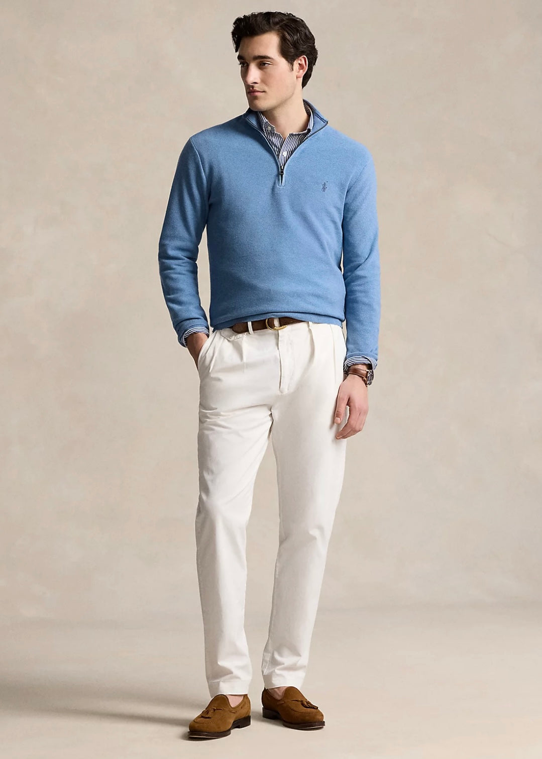 Polo Ralph Lauren Cotton Zip - Lake Heather