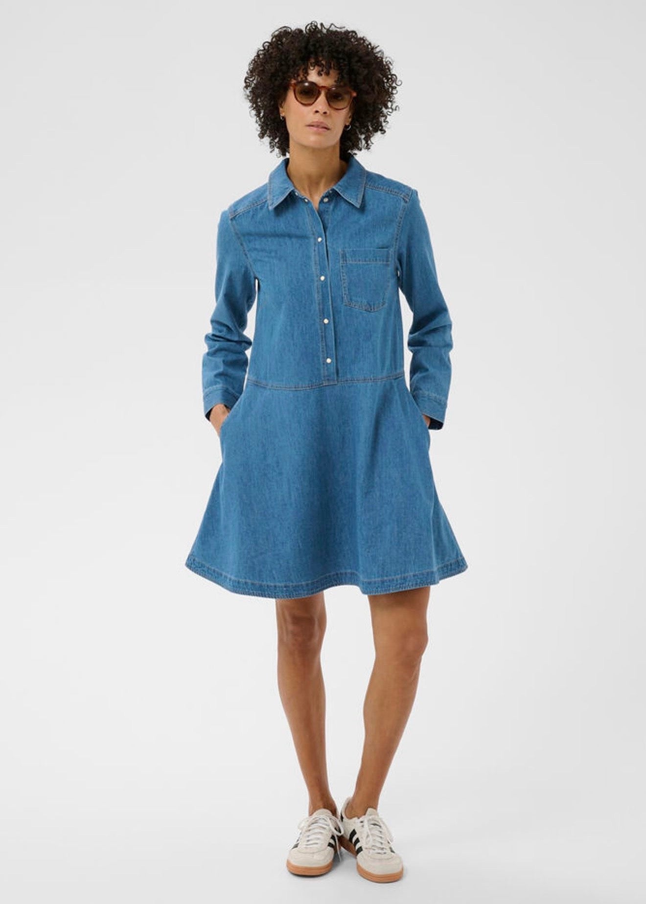 Augustine Dress Medium Blue Denim