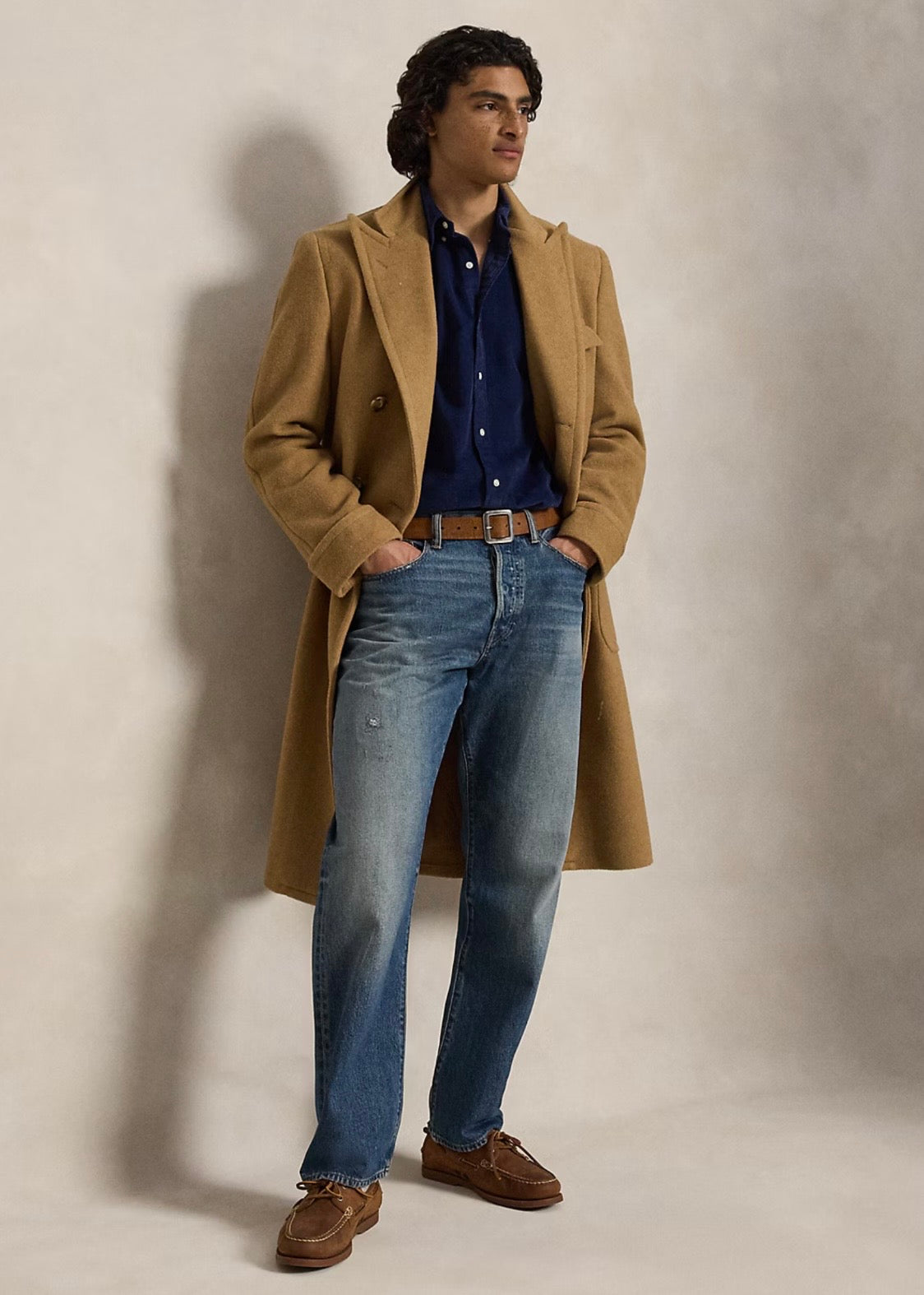 Custom Fit Corduroy Shirt Navy