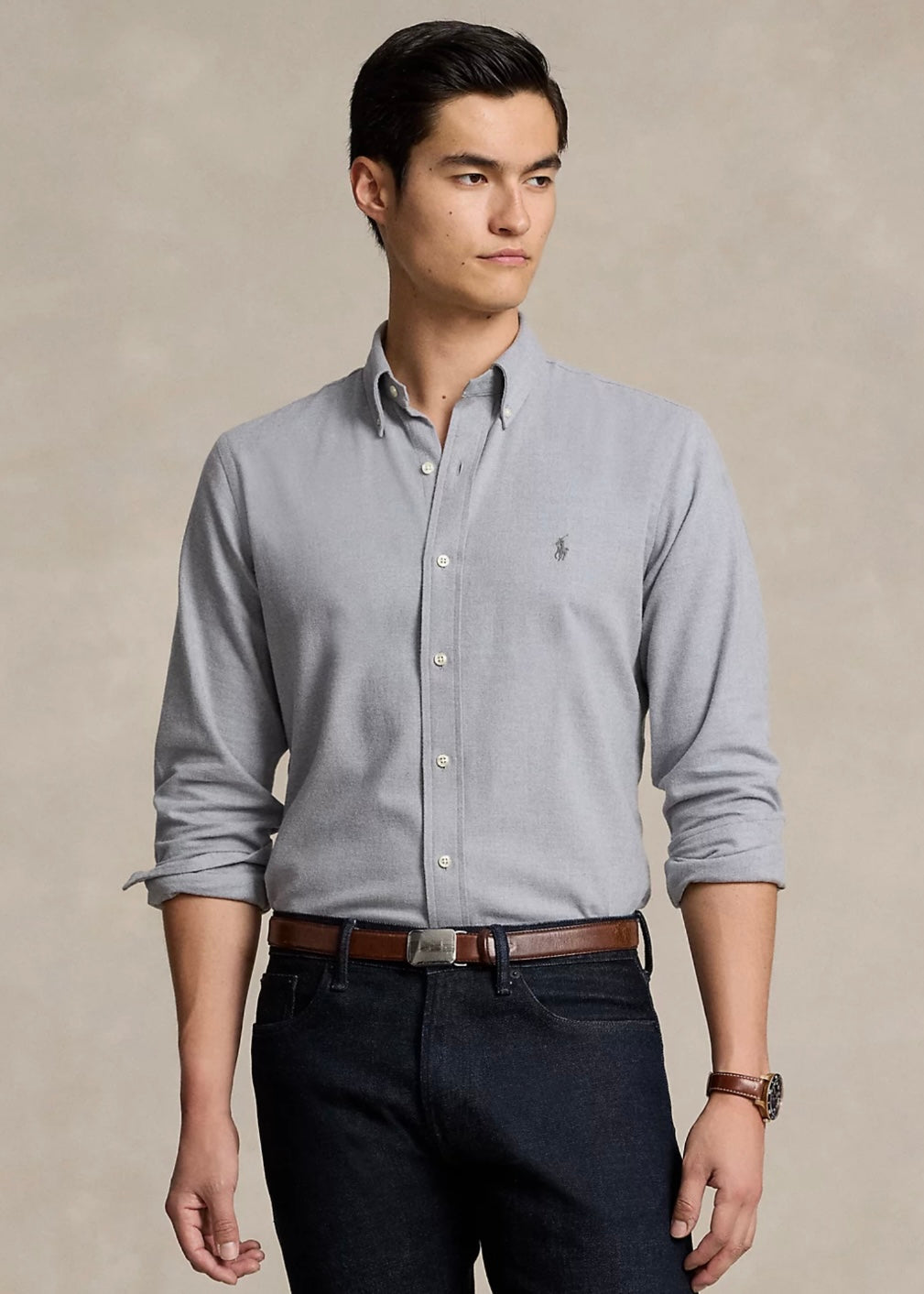 Polo Ralph Lauren Cotton Twill shirt Custom Fit - Grey Heather