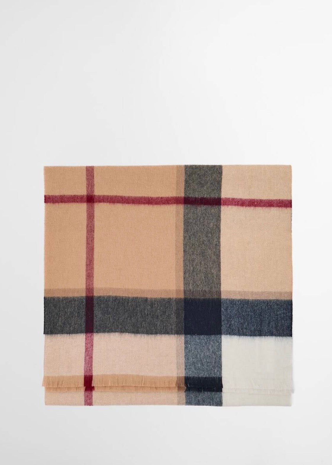 Rosefield Tartan Scarf Beige