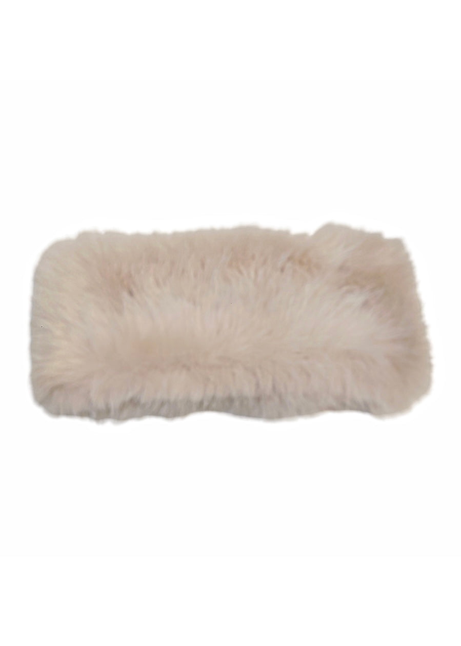 Fuskepels hårbånd Lys Beige