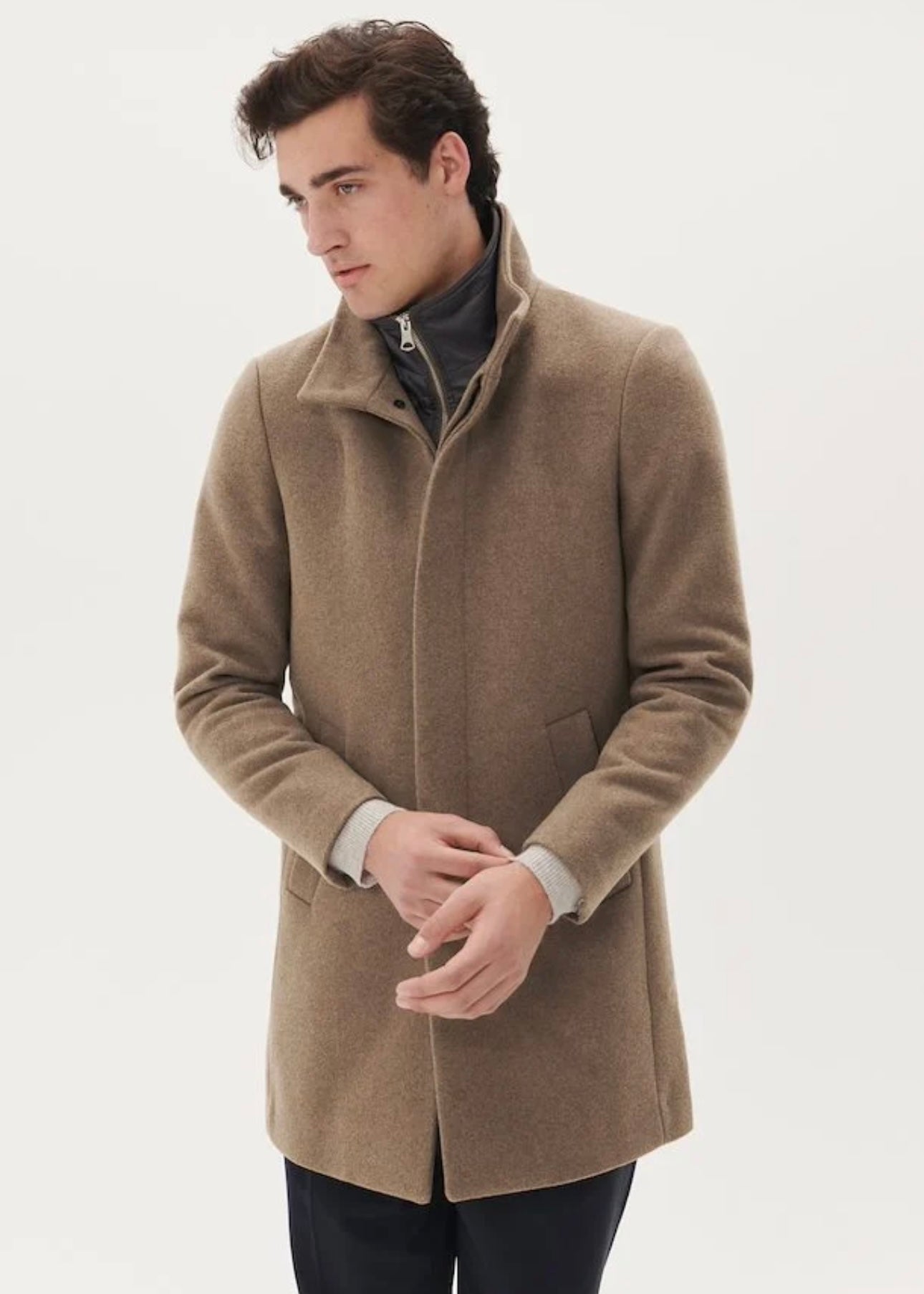 Matinique Harvey Wool coat - Walnut