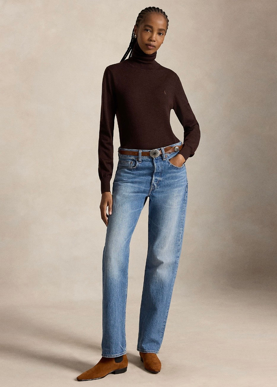 Wool Turtleneck Deep Chocolate