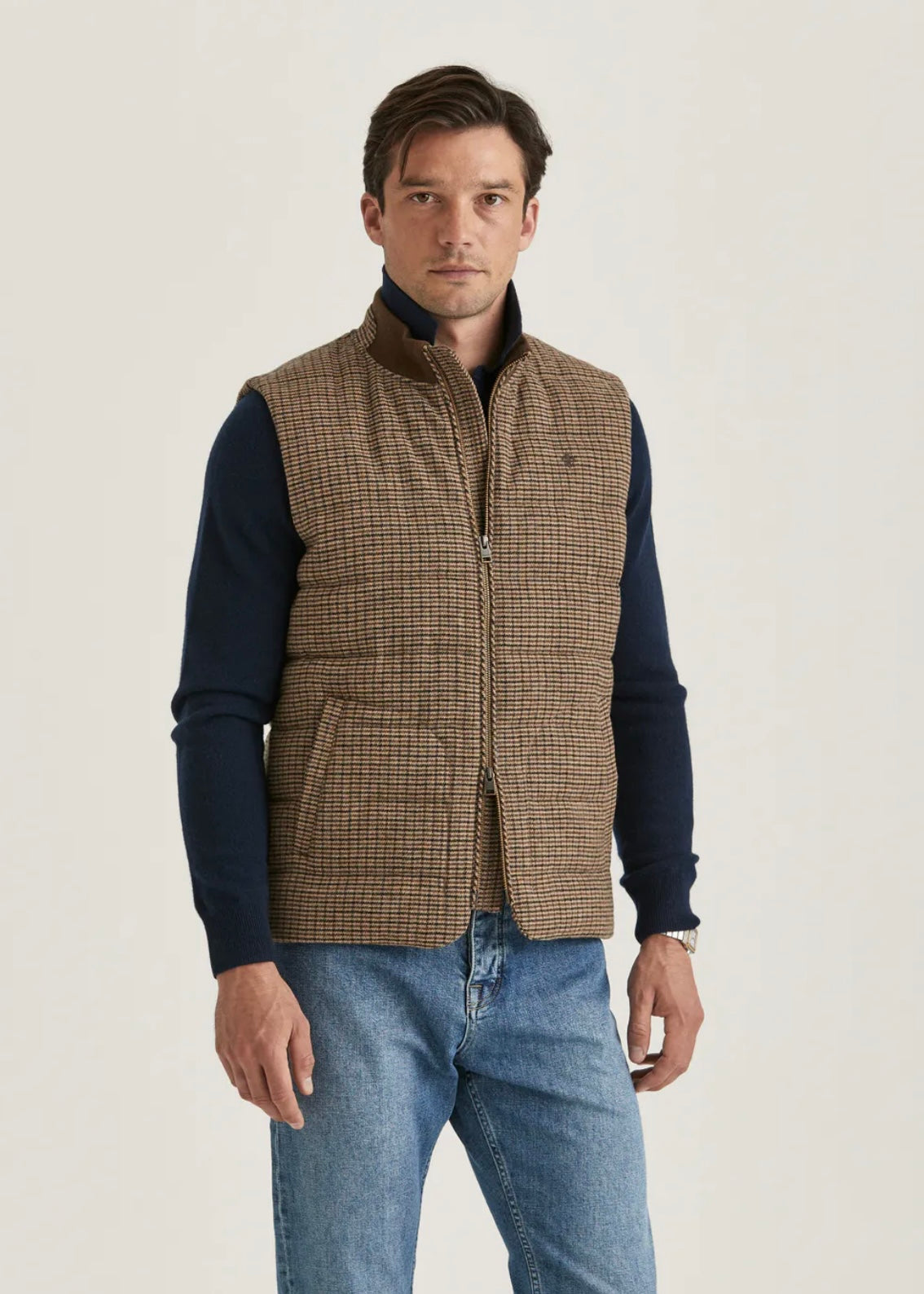 Morris Welsh Wool vest - Brown