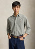 Custom Fit Gingham Oxford Shirt White Olive