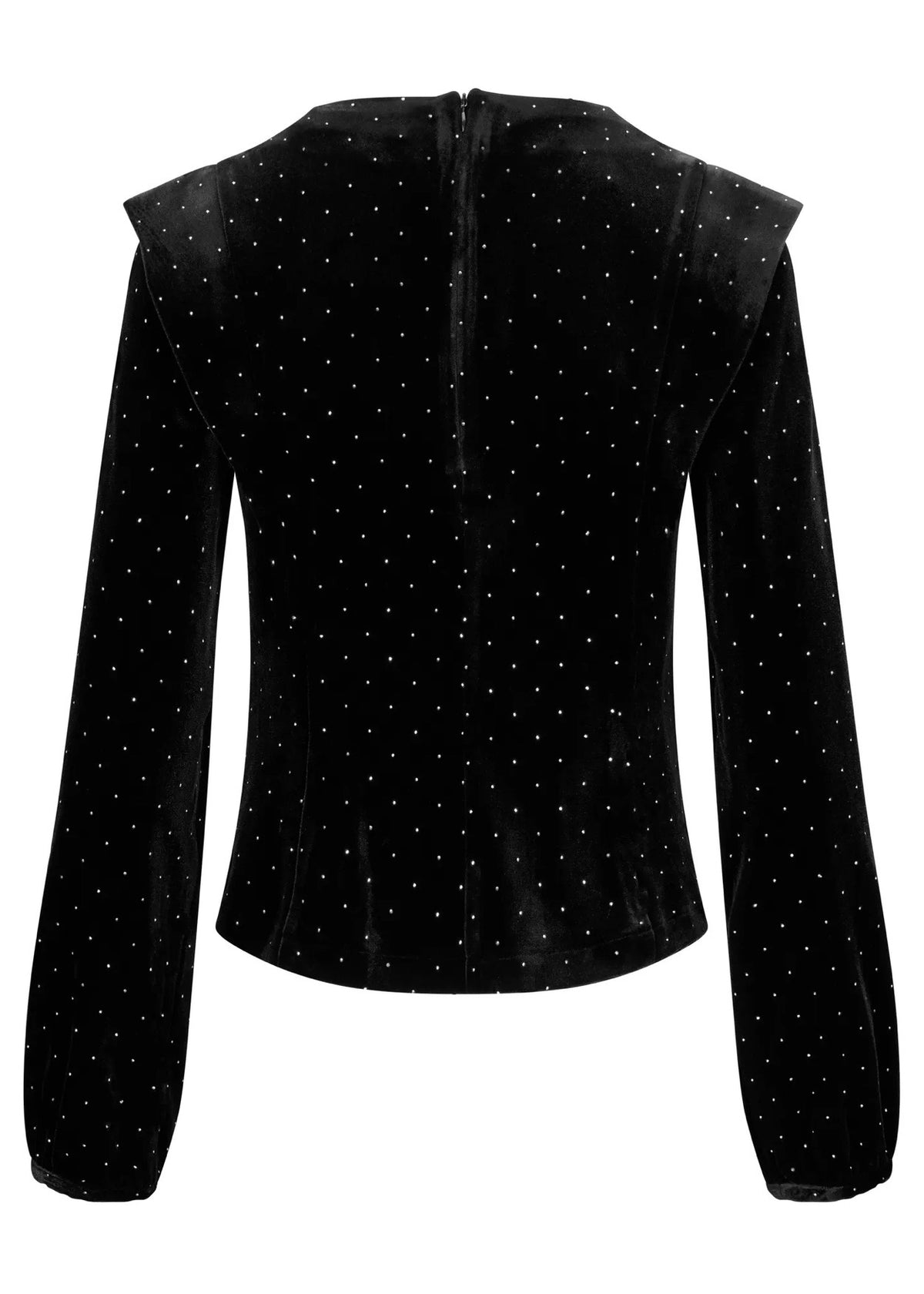 Kendra Stud Velour Blouse Black