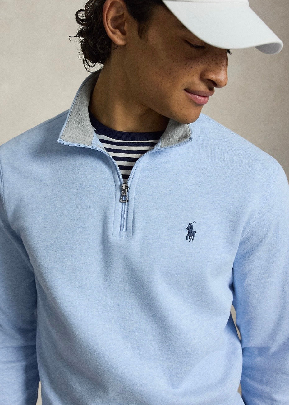 Jersey Quarter Zip Office Blue
