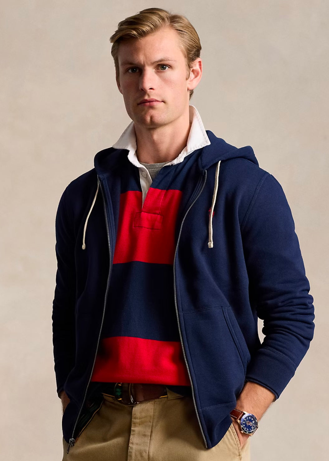 Polo Ralph Lauren College Zip Hoodie - Cruise Navy