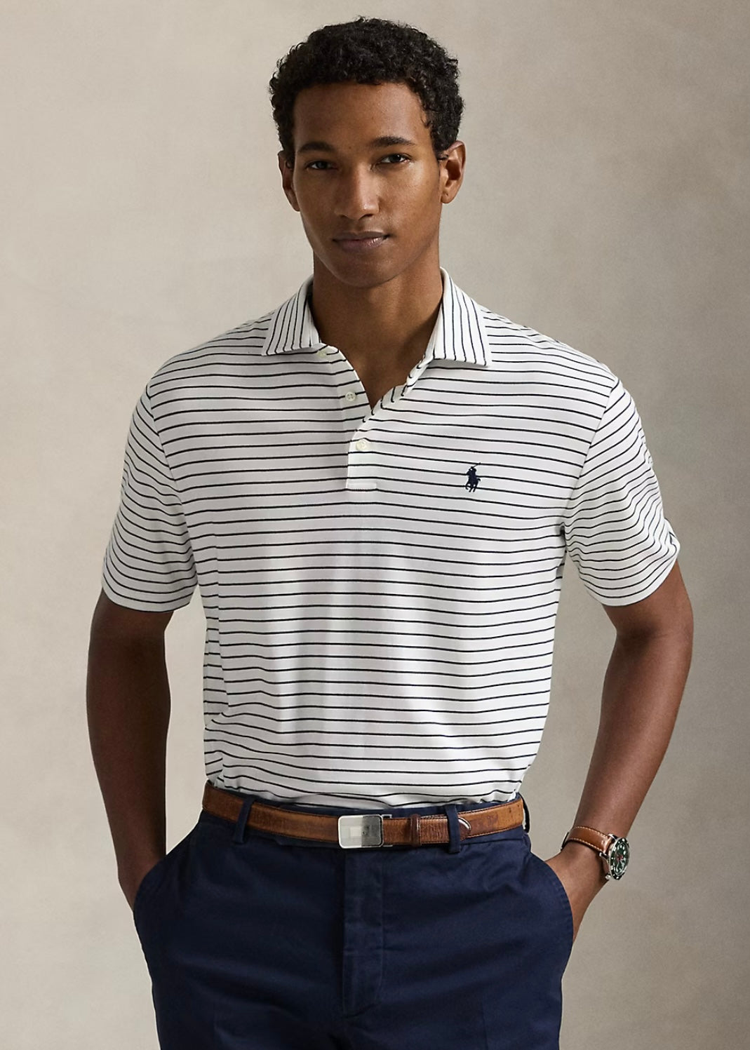 Polo Ralph Lauren Interlock pique - White/Refind Navy