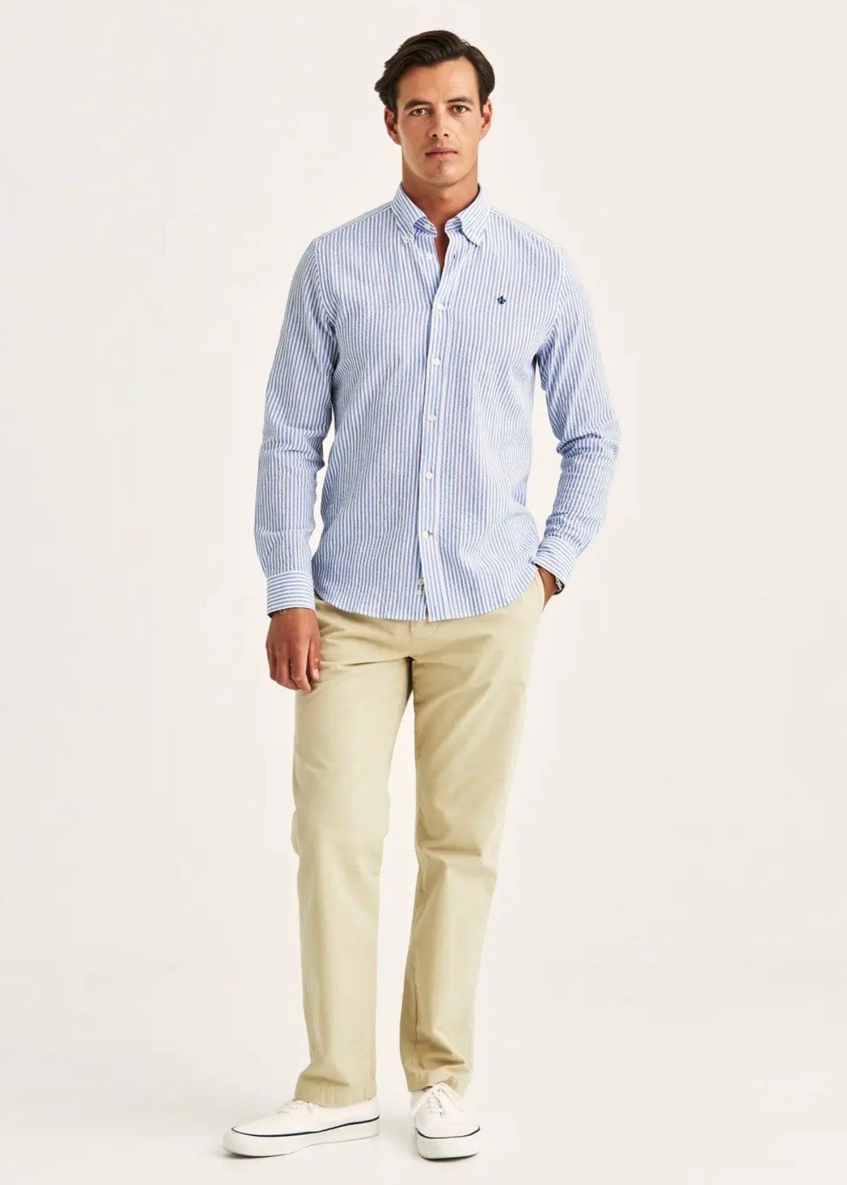 Seersucker Shirt Light Blue