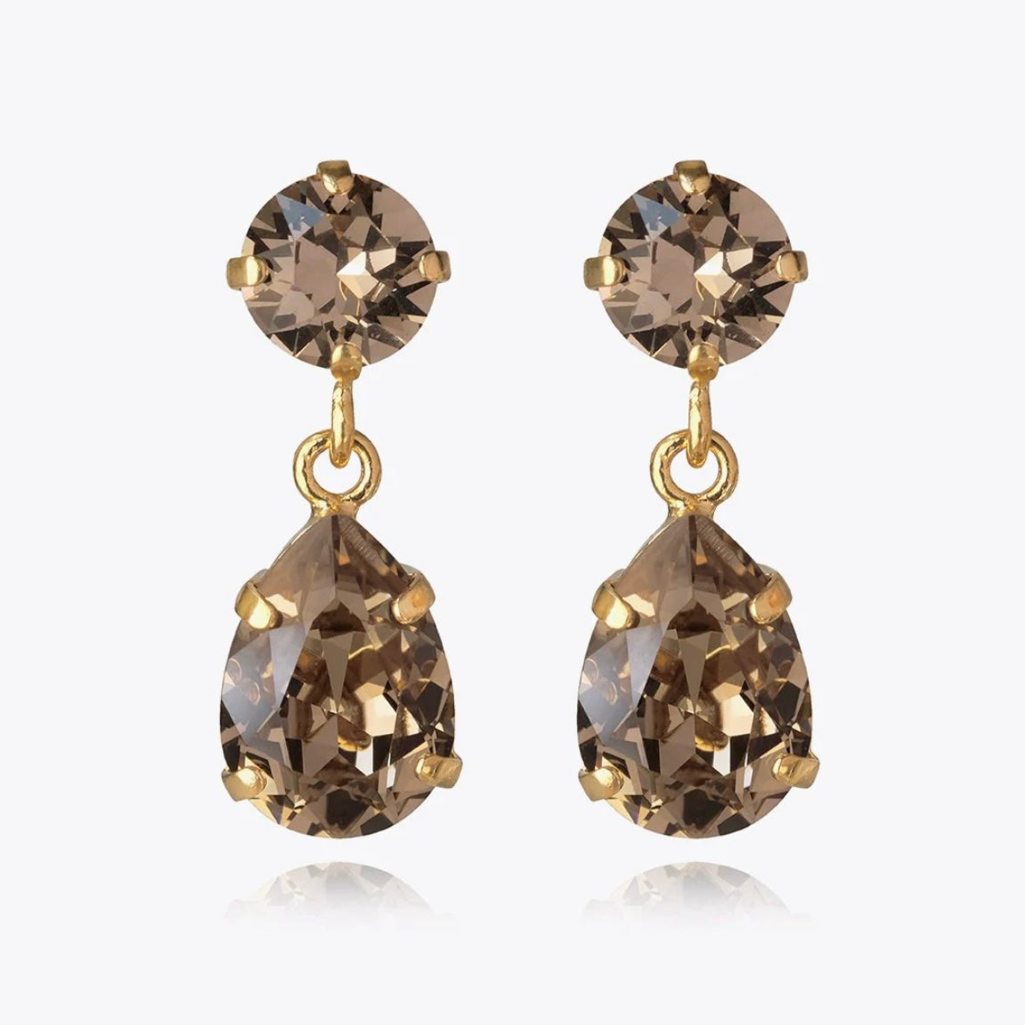 Caroline Svedbom Mini Drop earrings Gold Greige