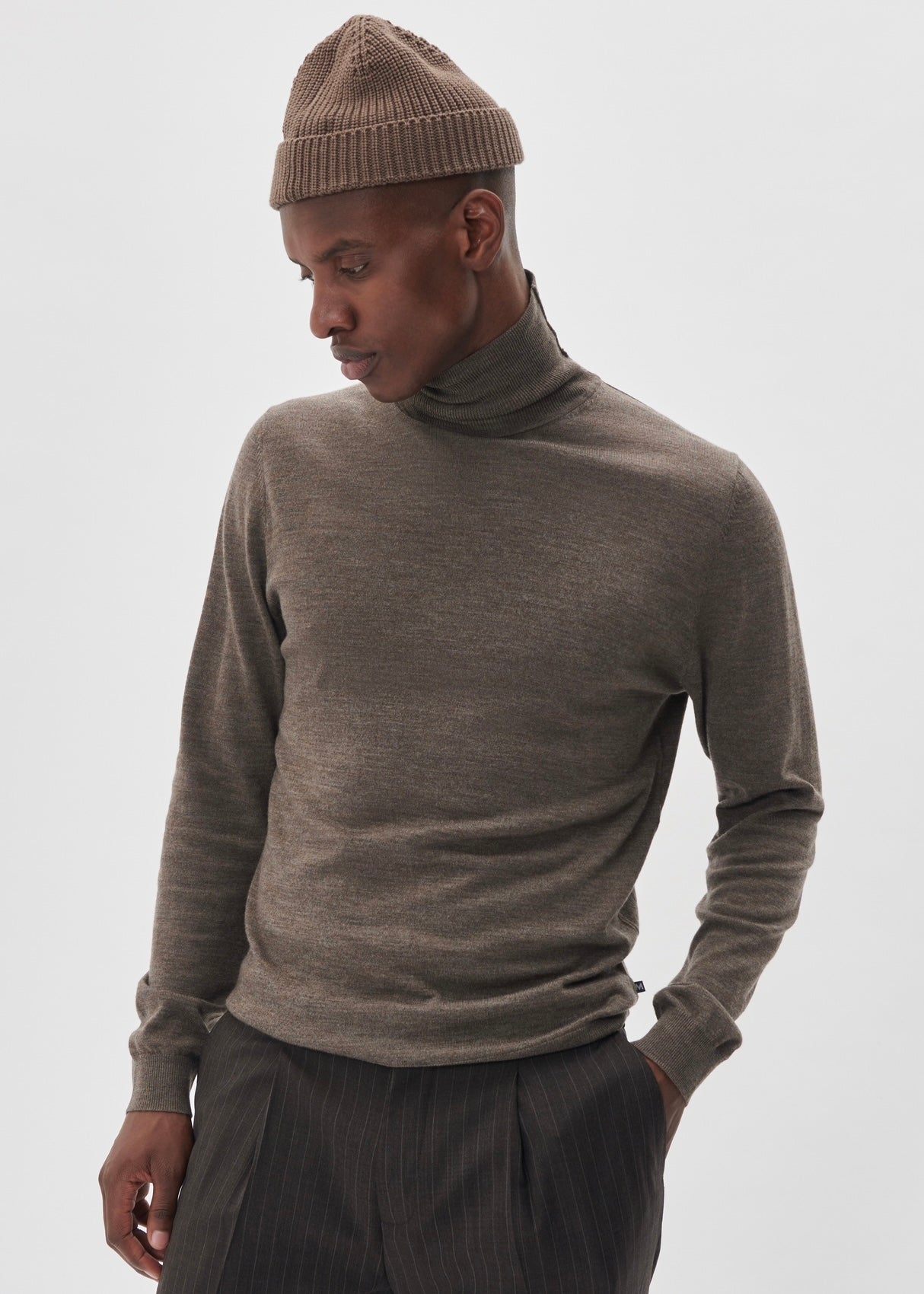 Matinique Parcusman sweater - Brown Soil Melange